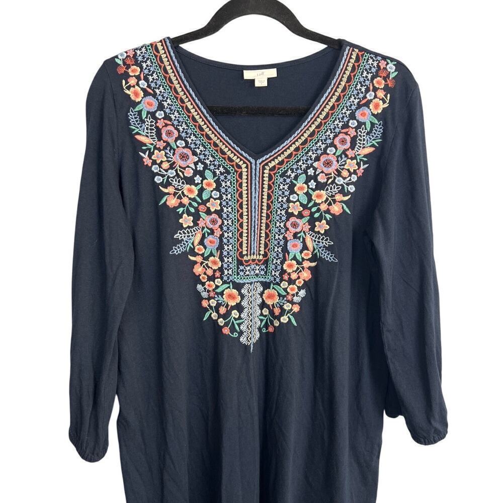J Jill Floral Embroidered Blouse Size S - Picture 2 of 8